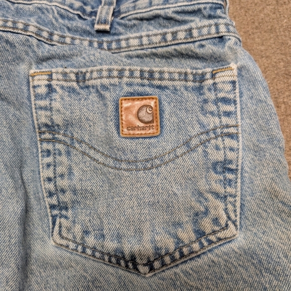 Carhartt Mens Grunge Blue Relaxed Fit Plaid Lined Jeans 36 x 34 - Picture 4 of 8